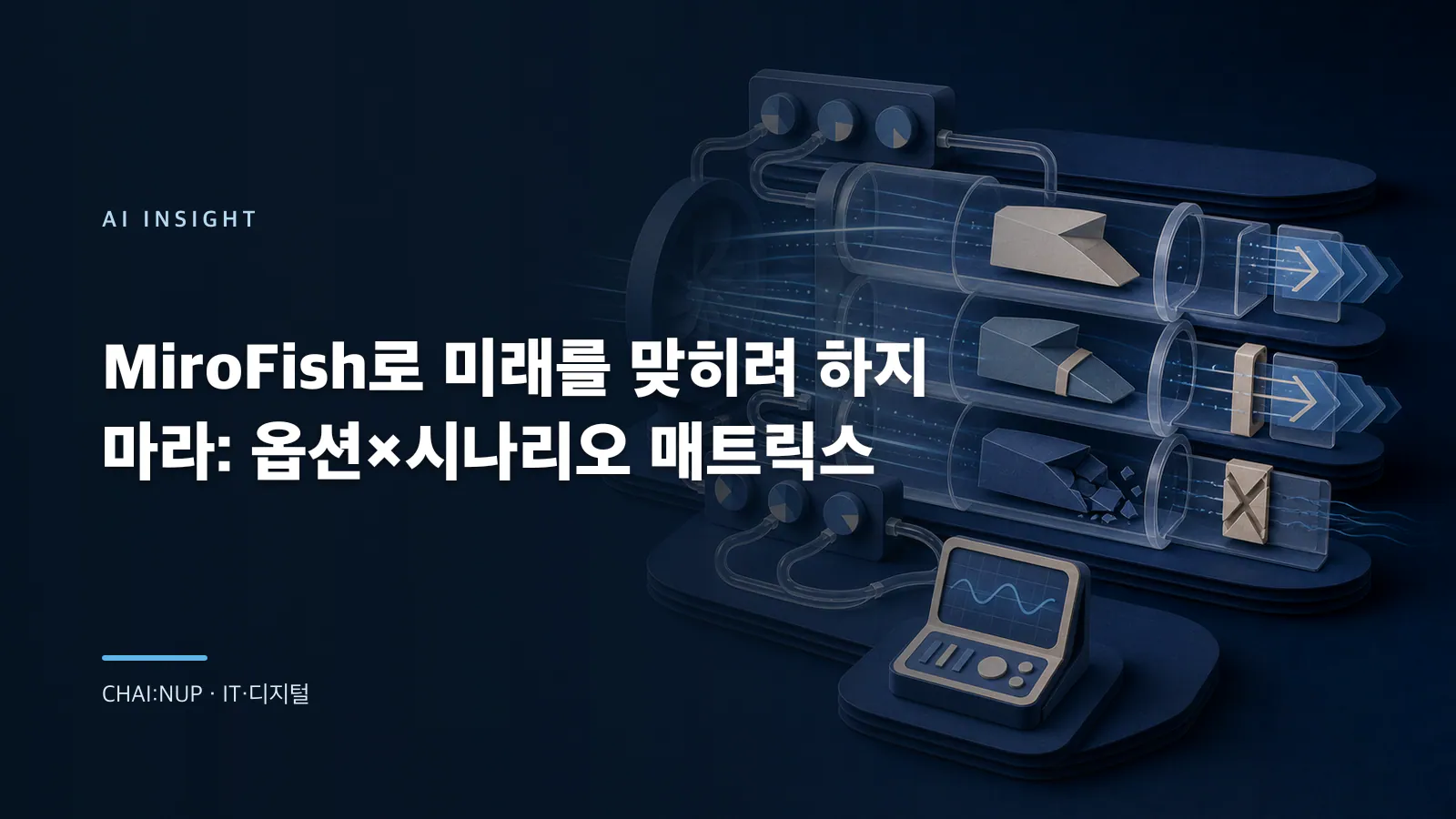 MiroFish 결과를 결정에 쓰기 전: 옵션×시나리오 풍동 실행서